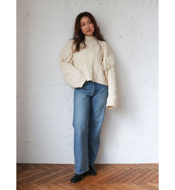 Ungrid「レースアップケーブルニット」|ニット・セーター|