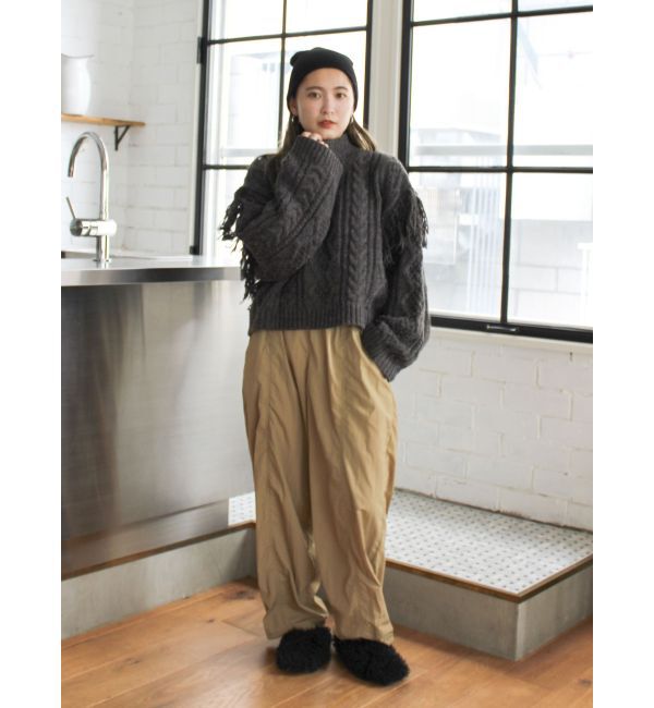 Ungrid「レースアップケーブルニット」|ニット・セーター|