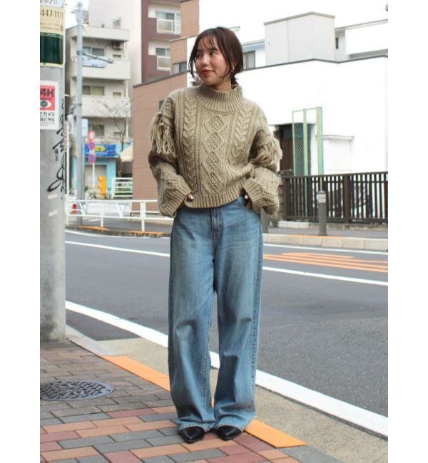 Ungrid「レースアップケーブルニット」|ニット・セーター|