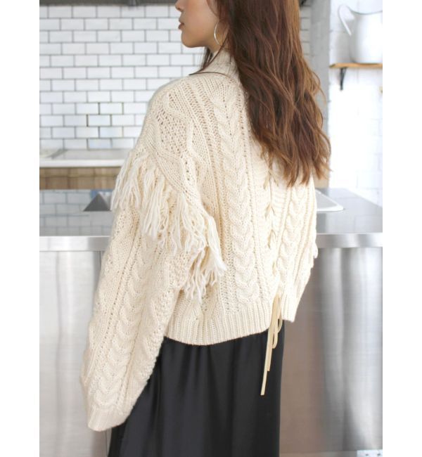 Ungrid「レースアップケーブルニット」|ニット・セーター|