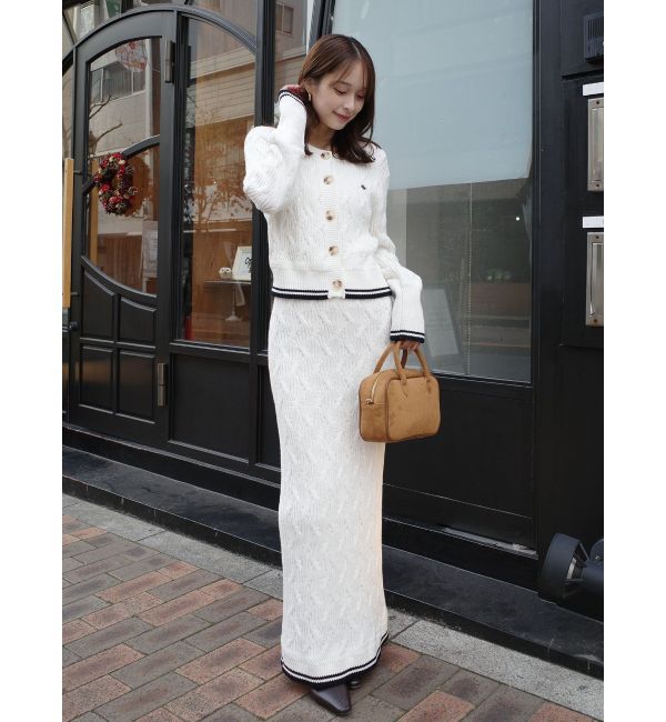 LAGUNAMOON「【POLO BCSコラボ】コットンケーブルニットカーディガンスカートセットアップ」|ワンピース|