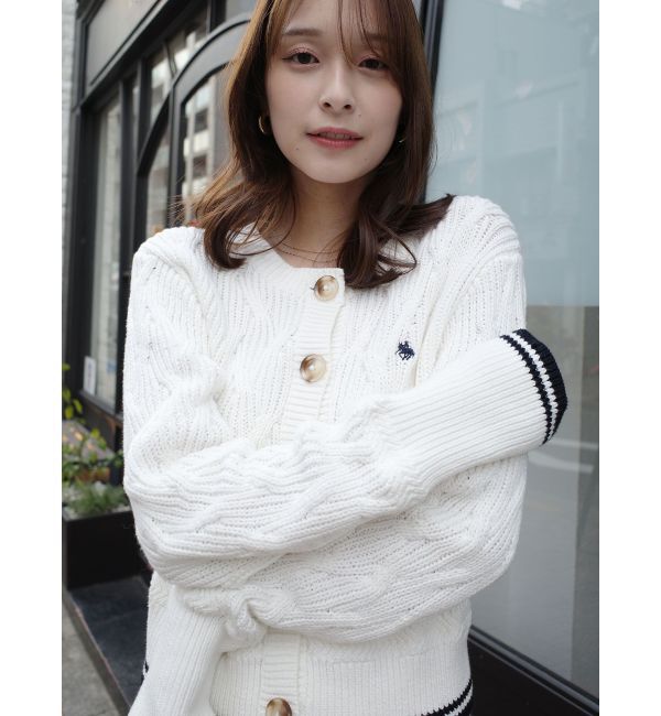 LAGUNAMOON「【POLO BCSコラボ】コットンケーブルニットカーディガンスカートセットアップ」|ワンピース|