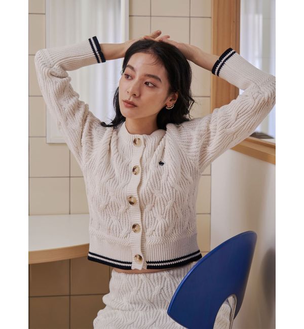 LAGUNAMOON「【POLO BCSコラボ】コットンケーブルニットカーディガンスカートセットアップ」|ワンピース|