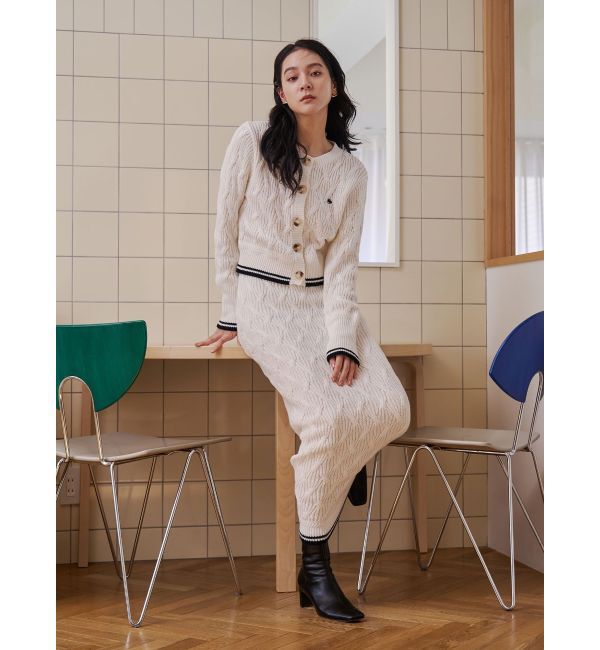 LAGUNAMOON「【POLO BCSコラボ】コットンケーブルニットカーディガンスカートセットアップ」|ワンピース|