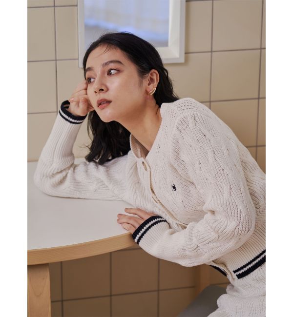 LAGUNAMOON「【POLO BCSコラボ】コットンケーブルニットカーディガンスカートセットアップ」|ワンピース|