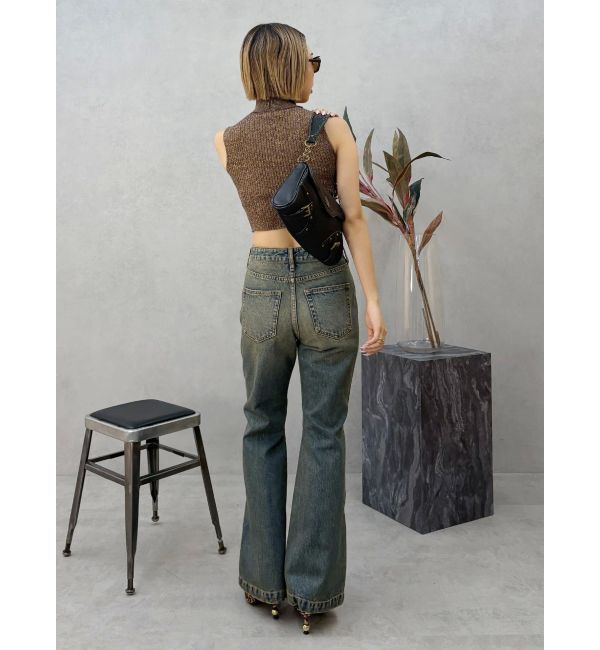 EVRIS「センターシームワイドフレアデニムパンツ」|デニム|