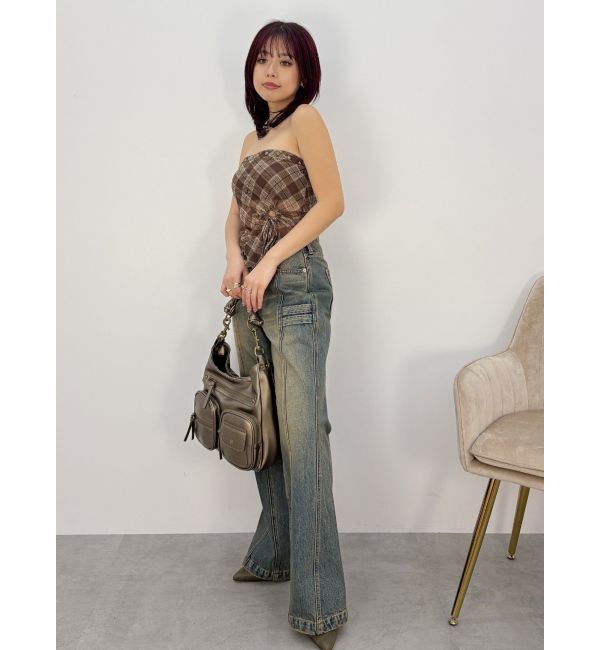 EVRIS「センターシームワイドフレアデニムパンツ」|デニム|