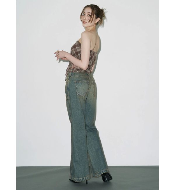 EVRIS「センターシームワイドフレアデニムパンツ」|デニム|