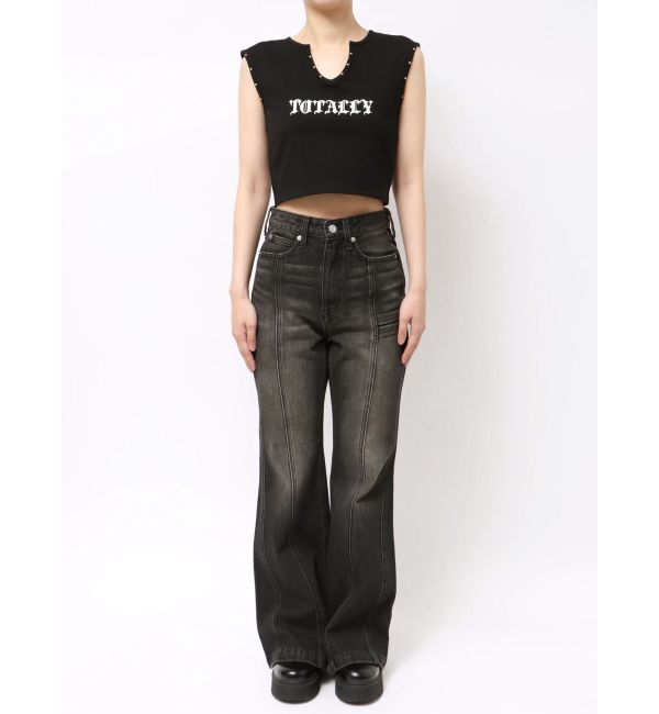 EVRIS「センターシームワイドフレアデニムパンツ」|デニム|