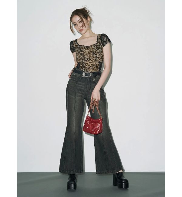 EVRIS「センターシームワイドフレアデニムパンツ」|デニム|