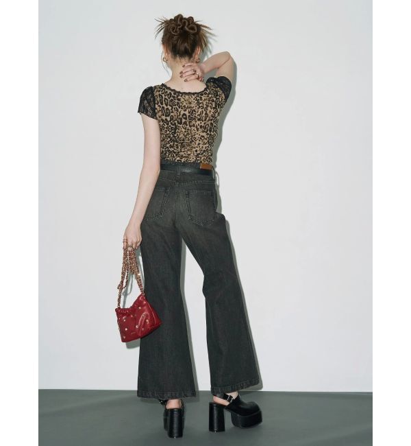 EVRIS「センターシームワイドフレアデニムパンツ」|デニム|