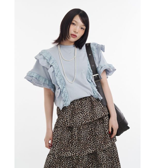 jouetie「フリルドッキングルーズTシャツ」|Tシャツ・カットソー|