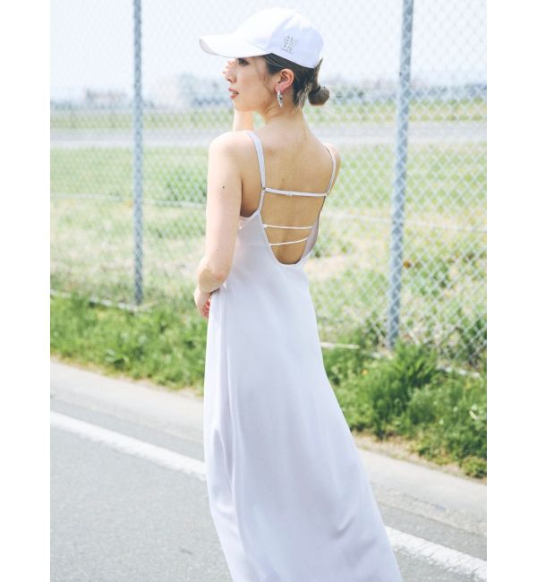 GYDA「バックオープンサテンキャミロングワンピース」|ワンピース|