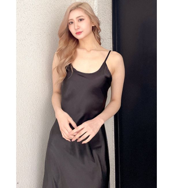 GYDA「バックオープンサテンキャミロングワンピース」|ワンピース|