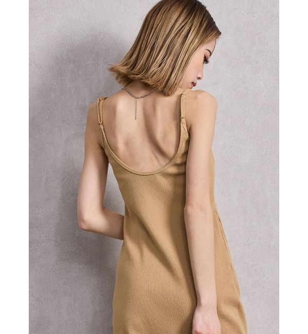 GYDA「SIDE スリットテレコキャミロングワンピース」|ワンピース|