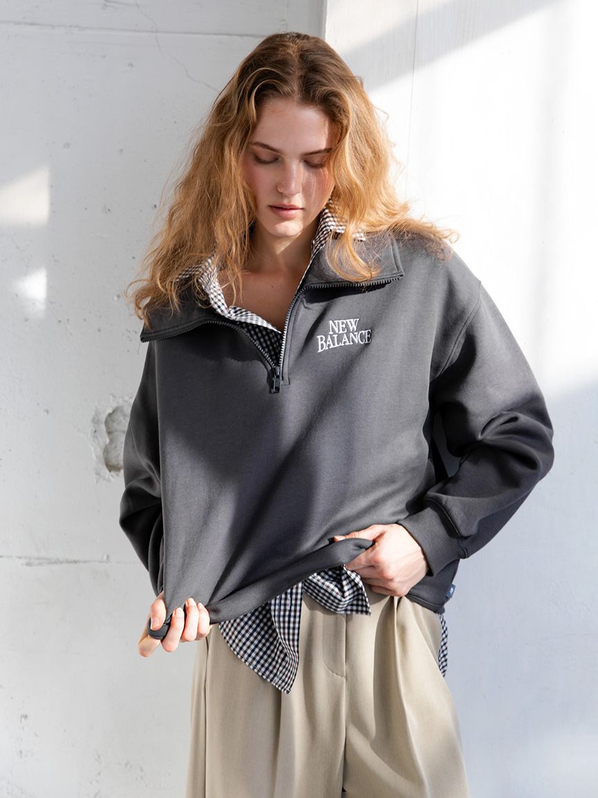 NEW BALANCE 「【New Balance for emmi】Track side フリースハーフジップ」|スウェット・ジャージ|CGRY
