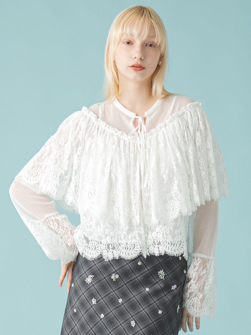 FURFUR「スカラップレースブラウス」|シャツ・ブラウス|