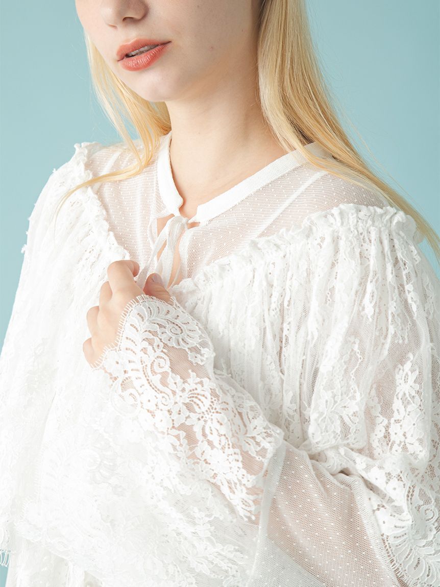FURFUR「スカラップレースブラウス」|シャツ・ブラウス|