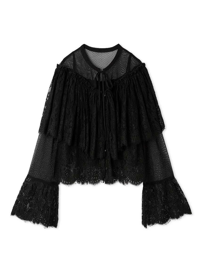 FURFUR「スカラップレースブラウス」|シャツ・ブラウス|BLK