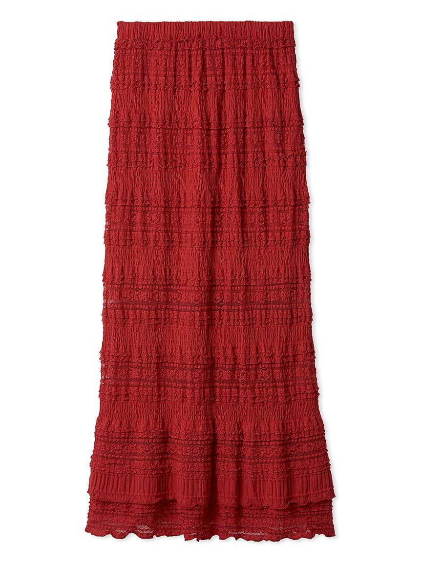 LILY BROWN「シャーリングⅠラインスカート」|スカート|RED
