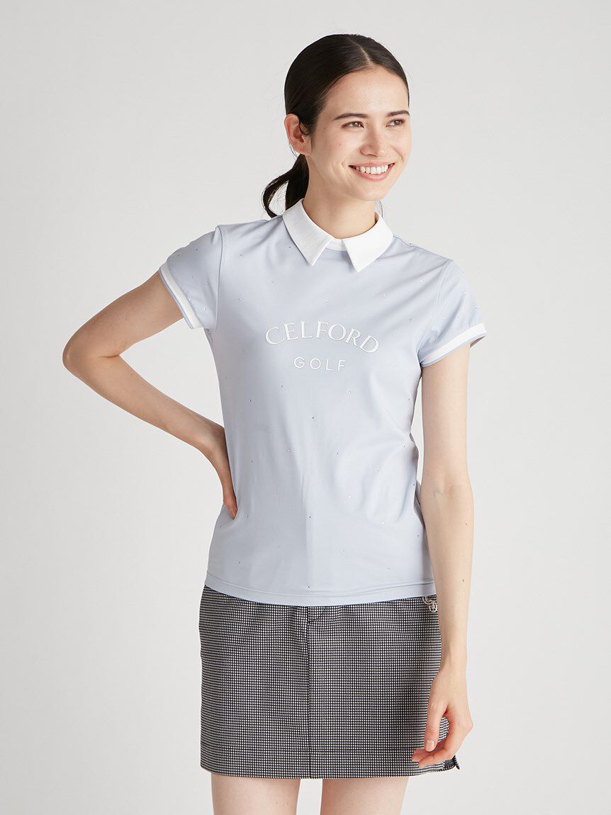 CELFORD「【CELFORD GOLF】　襟付きラインストーンプリントＴ」|その他|