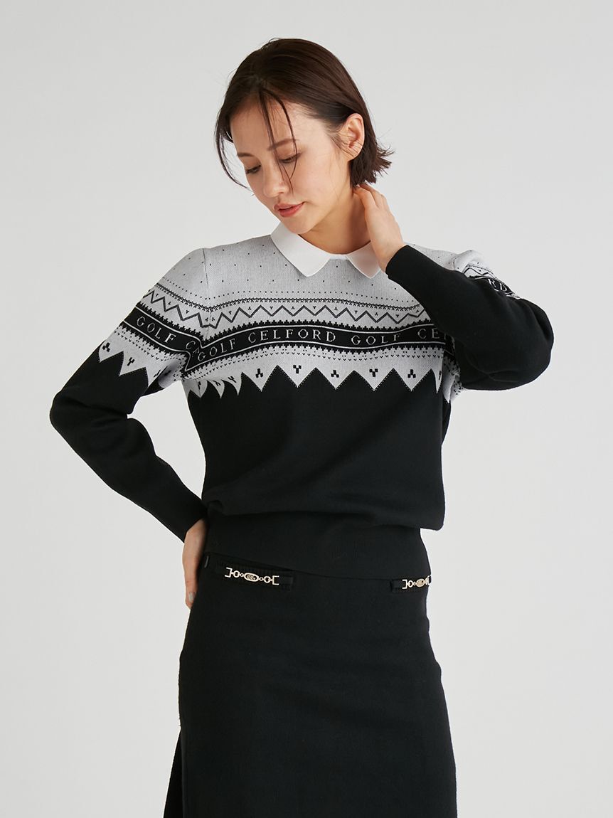 CELFORD「【CELFORD GOLF】　ロゴジャガードニットプルオーバー」|その他|