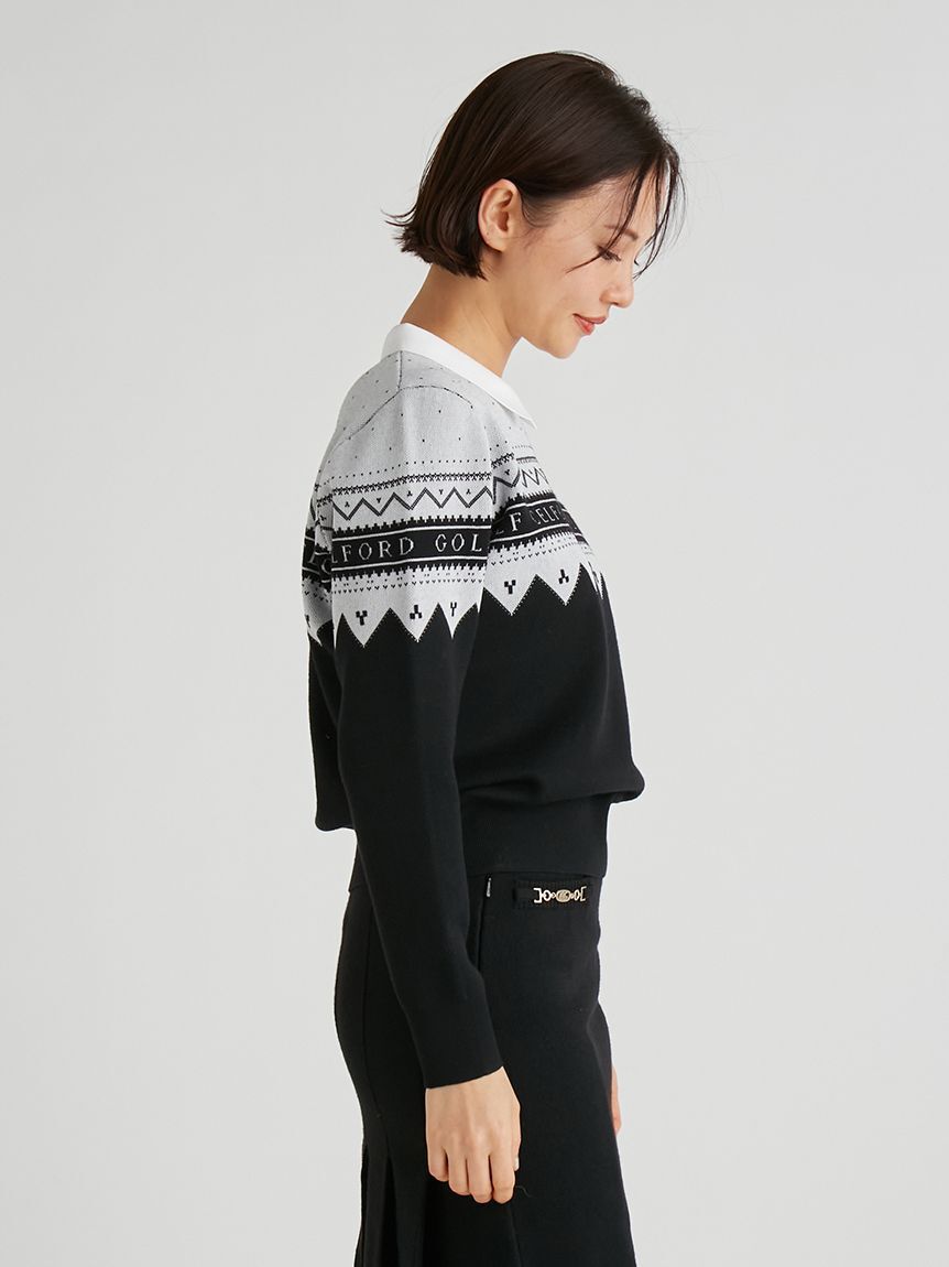 CELFORD「【CELFORD GOLF】　ロゴジャガードニットプルオーバー」|その他|