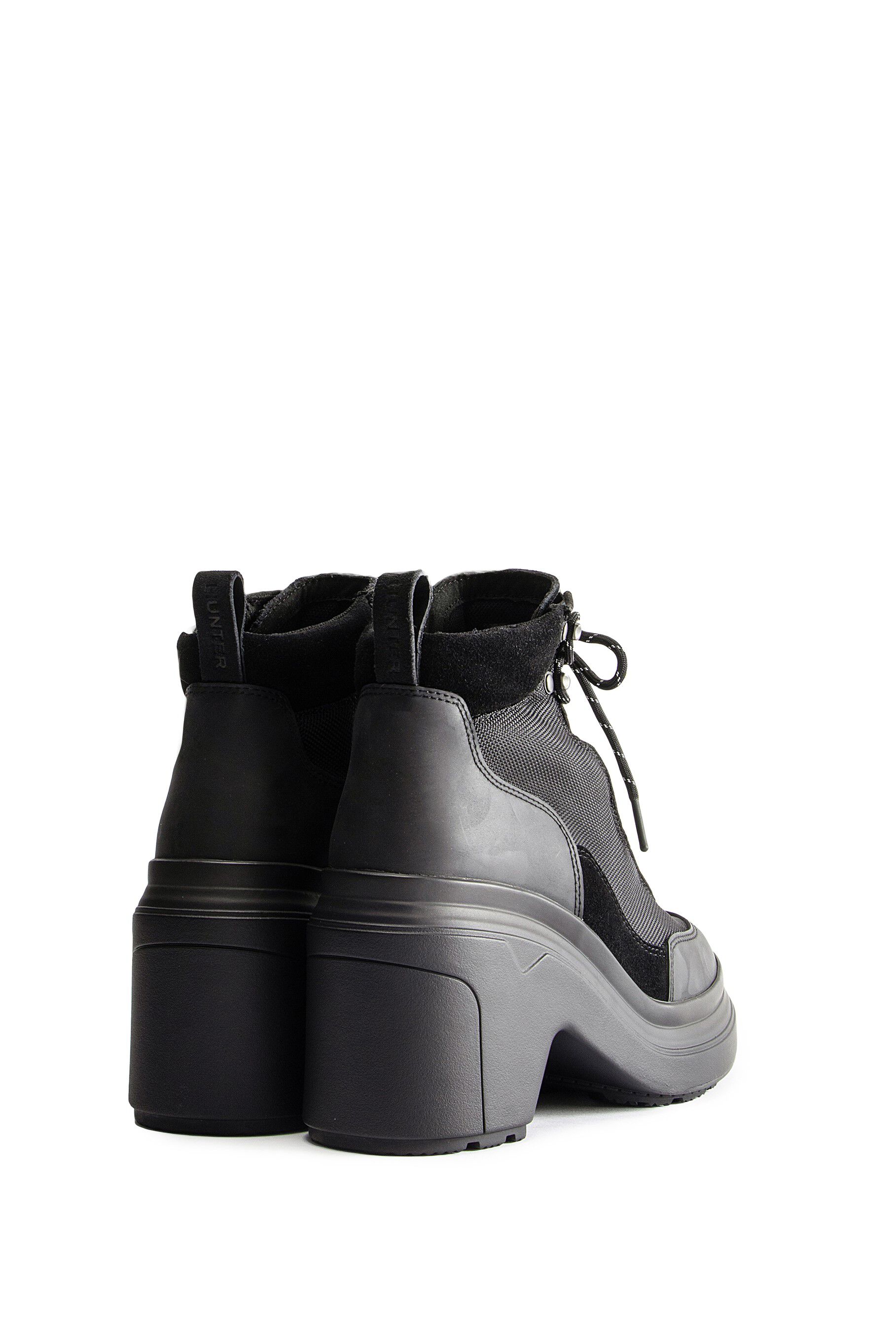 HUNTER「レディース エクスプローラー アンクル レースアップ ヒールブーツ」|ショートブーツ|