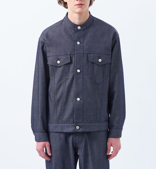 MACKINTOSH PHILOSOPHY「ナイロンチノ/ポリエステルデニム スタンドカラージャケット」|ブルゾン・スタジャン|