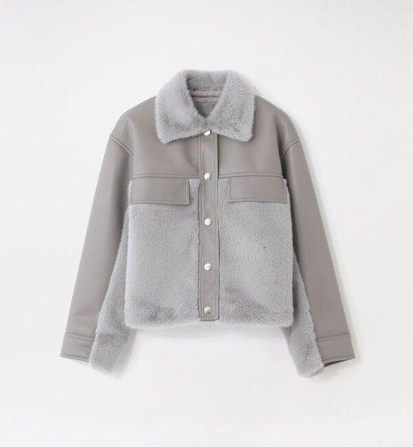  「ファーコンビワークブルゾン」|ブルゾン・スタジャン|グレー