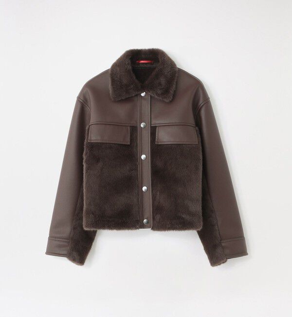  「ファーコンビワークブルゾン」|ブルゾン・スタジャン|ブラウン