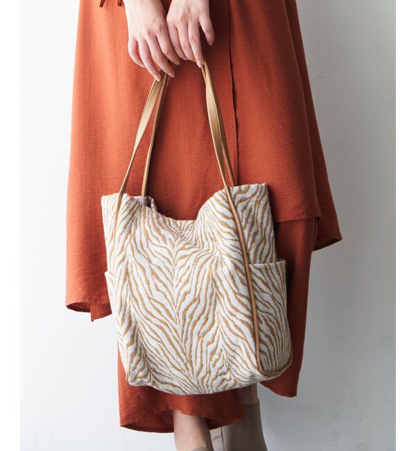 ikka「パイピングビッグトートバッグ」|その他|ベージュ