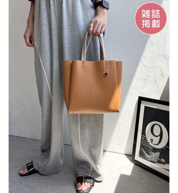 ikka「【雑誌InRed11月号掲載】GOKU楽PU三層ミニトートバッグ【軽量】」|その他|キャメル