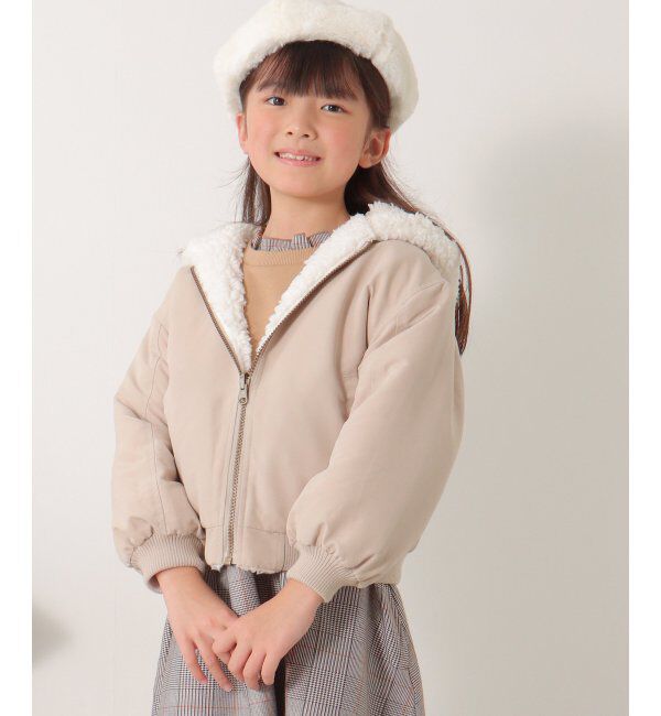 ikka kids「リバーシブルボアブルゾン（120~160cm）」|その他|ベージュ