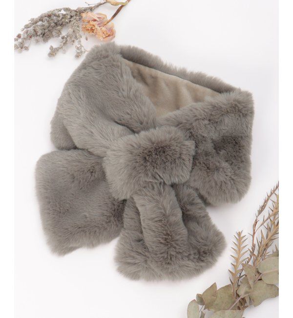 ikka「エコファー差し込みマフラー」|マフラー|ダークグレイ