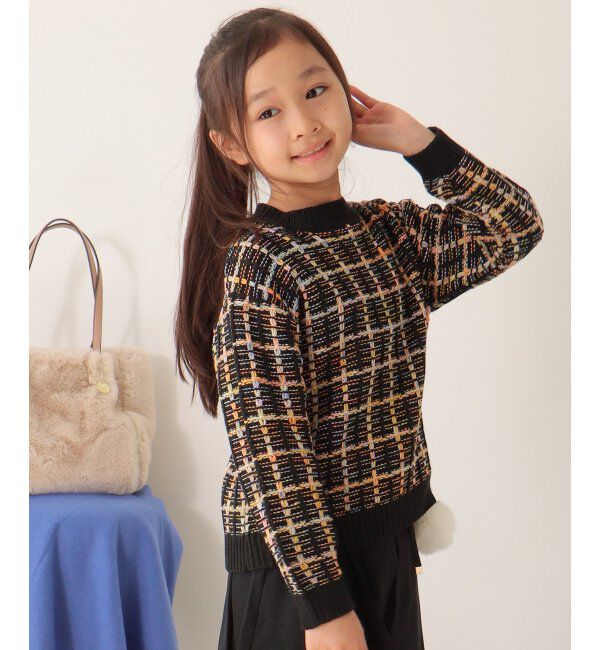 ikka kids「ジャガードレインボーニットプルオーバー（120~160cm）」|その他|ブラック