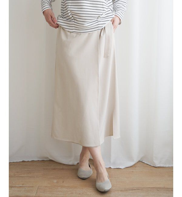 IKKA LOUNGE「ラップスカート」|スカート|オークル