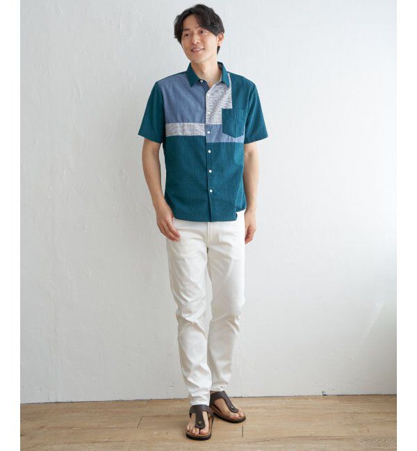 ikka「サッカーブロックス切り替えシャツ」|シャツ・ブラウス|