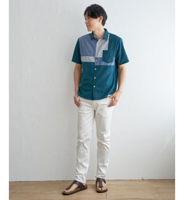 ikka「サッカーブロックス切り替えシャツ」|シャツ・ブラウス|