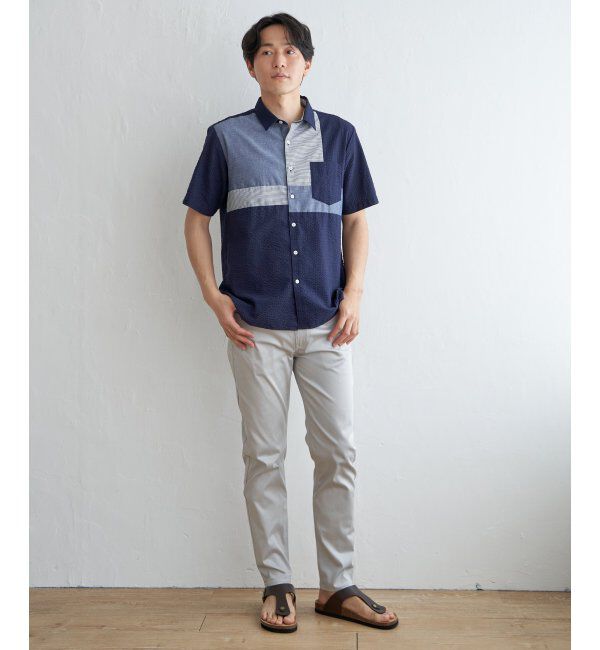 ikka「サッカーブロックス切り替えシャツ」|シャツ・ブラウス|