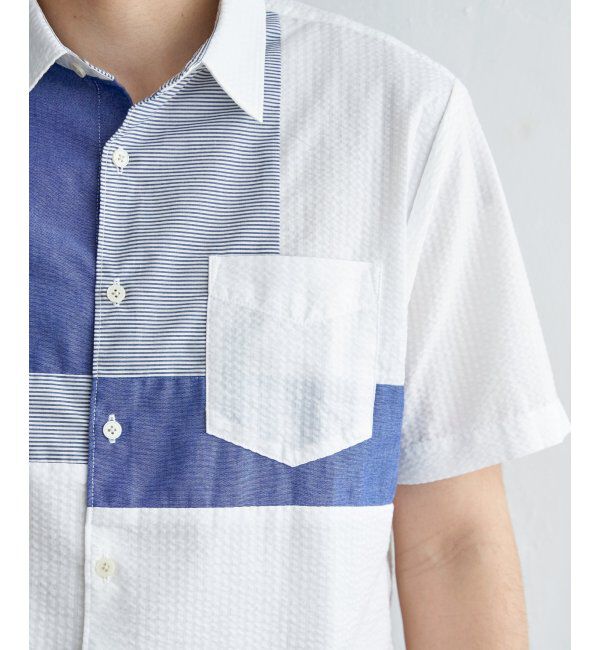 ikka「サッカーブロックス切り替えシャツ」|シャツ・ブラウス|