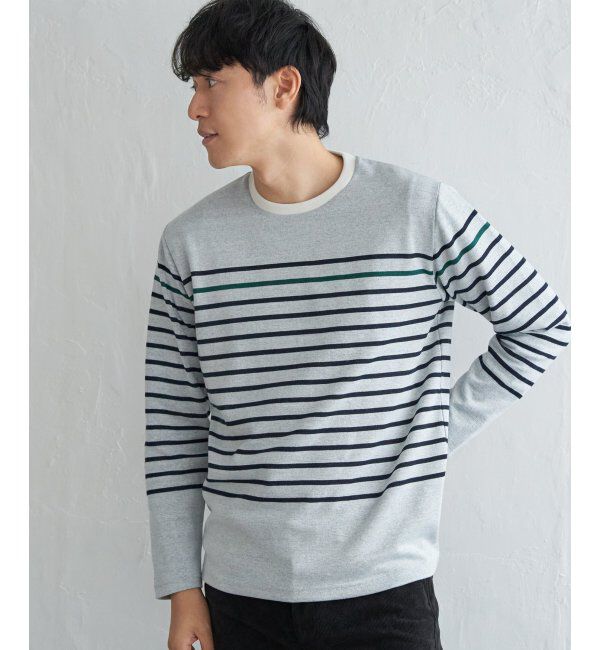 ikka「ダブルジャカードボーダーロンT」|Tシャツ・カットソー|