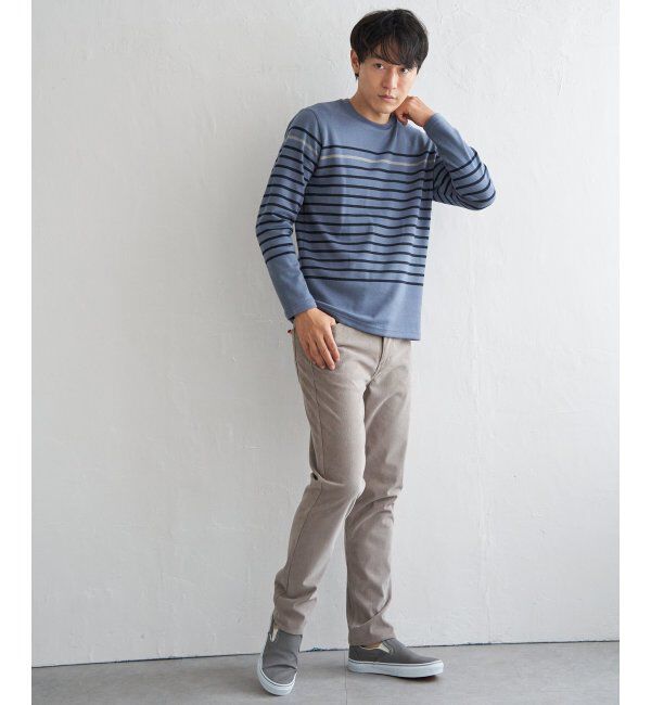 ikka「ダブルジャカードボーダーロンT」|Tシャツ・カットソー|