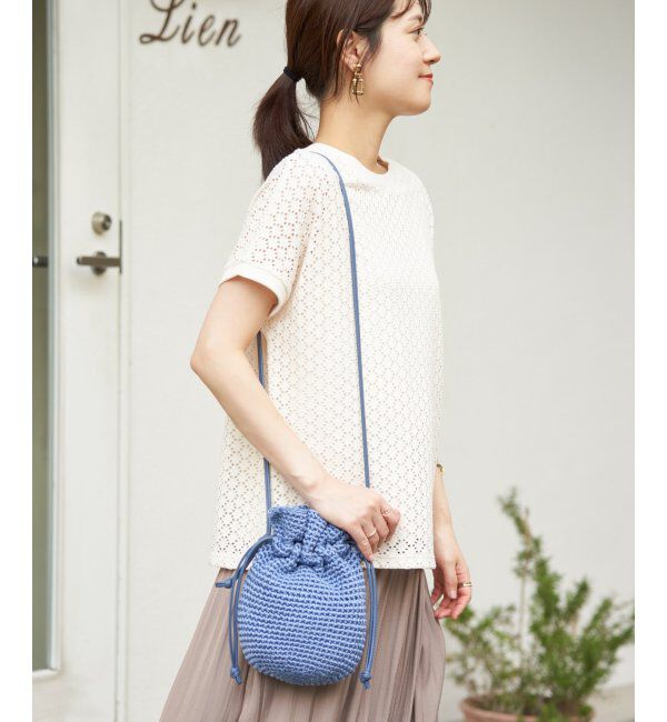 ikka「細編み巾着ショルダーバッグ」|その他|