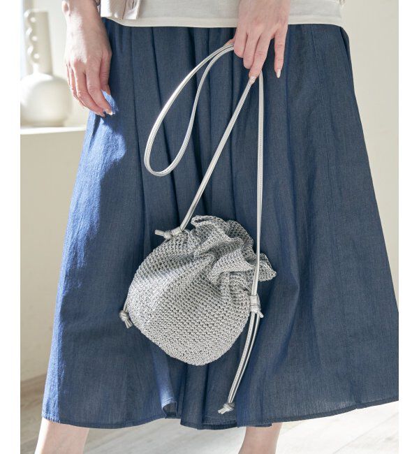 ikka「細編み巾着ショルダーバッグ」|その他|