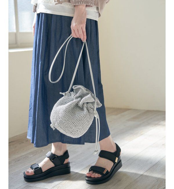 ikka「細編み巾着ショルダーバッグ」|その他|