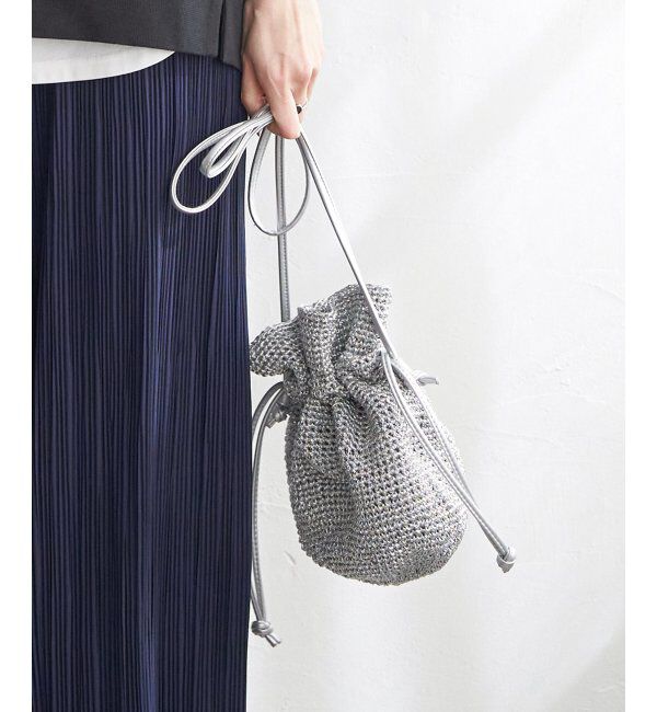 ikka「細編み巾着ショルダーバッグ」|その他|