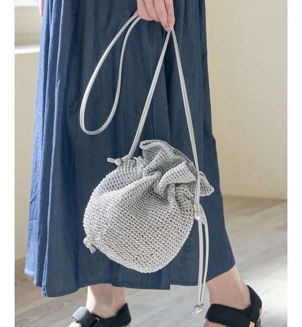 ikka「細編み巾着ショルダーバッグ」|その他|