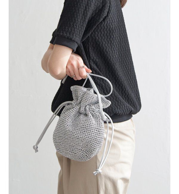 ikka「細編み巾着ショルダーバッグ」|その他|