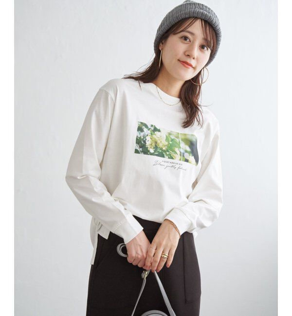 ikka「ロゴフォトプリントスウェットTシャツ」|Tシャツ・カットソー|